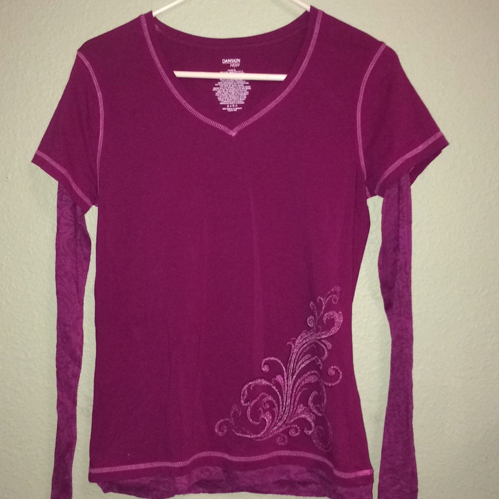 Long sleeve shirt size S Small 4-6 berry purple